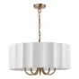 Noura 5 Light Pendant Antique Bronze and Ivory Scallop Shade