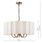 Noura 5 Light Pendant Antique Bronze and Ivory Scallop Shade