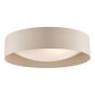 Nysa 3 Light Flush Taupe Faux Silk and Opal Frosted Acrylic Diffuser