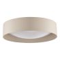 Nysa 3 Light Flush Taupe Faux Silk and Opal Frosted Acrylic Diffuser