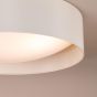 Nysa 3 Light Flush Taupe Faux Silk and Opal Frosted Acrylic Diffuser