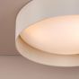Nysa 3 Light Flush Taupe Faux Silk and Opal Frosted Acrylic Diffuser