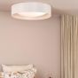 Nysa 3 Light Flush Taupe Faux Silk and Opal Frosted Acrylic Diffuser