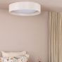 Nysa 3 Light Flush Taupe Faux Silk and Opal Frosted Acrylic Diffuser