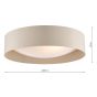 Nysa 3 Light Flush Taupe Faux Silk and Opal Frosted Acrylic Diffuser