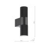 Obi 2 Light Outdoor Wall Light Matt Black IP54