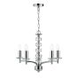 Oleana 5 Light Armed Pendant Polished Chrome and Crystal Fitting Only