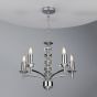 Oleana 5 Light Armed Pendant Polished Chrome and Crystal Fitting Only