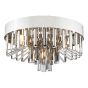 Olin 5 Light Flush Polished Chrome and Smoked Glass