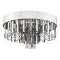 Olin 5 Light Flush Polished Chrome and Smoked Glass