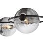 Olympus 4 Light Semi-Flush Matt Black and Smoked Ribbed Glass