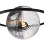 Olympus 4 Light Semi-Flush Matt Black and Smoked Ribbed Glass