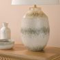 Omari Table Lamp Green Ceramic and Antique Brass With Shade