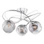 Onawa 3 Light Semi Flush Polished Chrome With Organic Smoked Glass