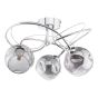 Onawa 3 Light Semi Flush Polished Chrome With Organic Smoked Glass