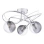 Onawa 3 Light Semi Flush Polished Chrome With Smoked/Clear Ribbed Glass