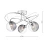 Onawa 3 Light Semi Flush Polished Chrome With Smoked/Clear Ribbed Glass