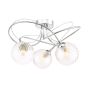 Onawa 3 Light Semi Flush Polished Chrome With Twisted Amber Glass