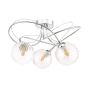 Onawa 3 Light Semi Flush Polished Chrome With Twisted Amber Glass