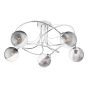 Onawa 5lt Semi Flush Polished Chrome With Smoked/Clear Ribbed Glass