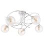 Onawa 5 Light Semi Flush Polished Chrome With Twisted Amber Glass