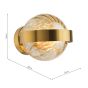 Ophira Wall Light Antique Gold and Amber Ribbed Glass