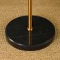 Ophira 2 Light Floor Lamp Antique Gold Black Marble and Amber Ribbed Glass