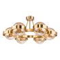 Ophira 6 Light Semi-Flush Antique Gold and Amber Ribbed Glass