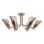 Ordelle 6 Light Adjustable Semi-Flush Antique Bronze and Tea Smoked Glass