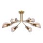 Ordelle 6 Light Adjustable Semi-Flush Antique Bronze and Tea Smoked Glass