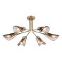Ordelle 6 Light Adjustable Semi-Flush Antique Bronze and Tea Smoked Glass