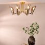 Ordelle 6 Light Adjustable Semi-Flush Antique Bronze and Tea Smoked Glass
