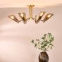 Ordelle 6 Light Adjustable Semi-Flush Antique Bronze and Tea Smoked Glass