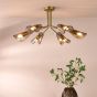 Ordelle 6 Light Adjustable Semi-Flush Antique Bronze and Tea Smoked Glass