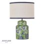 Joules Tyntesfield Table Lamp Green Ceramic and Antique Brass With Shade