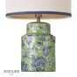 Joules Tyntesfield Table Lamp Green Ceramic and Antique Brass With Shade