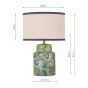 Joules Tyntesfield Table Lamp Green Ceramic and Antique Brass With Shade