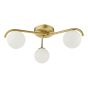 Orlena 3 Light Flush Satin Gold and Opal Glass