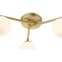 Orlena 3 Light Flush Satin Gold and Opal Glass