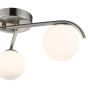 Orlena 3 Light Flush Satin Chrome and Opal Glass