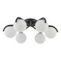 Orlena 6 Light Flush Matt Black and Opal Glass