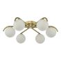 Orlena 6 Light Flush Satin Gold and Opal Glass