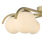Orlena 6 Light Flush Satin Gold and Opal Glass