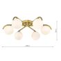 Orlena 6 Light Flush Satin Gold and Opal Glass