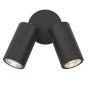 Ortega Outdoor 2 Light Wall Spotlight Matt Black IP65