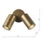Ortega 2 Light Outdoor Wall Light Aged Brass and Glass IP65