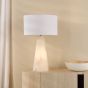 Paget Table Lamp Alabaster and Matt Antique Brass Base Only