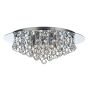 Pluto 5 Light Flush Polished Chrome Crystal Glass Droppers