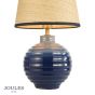 Joules Montacute Twin Pack Table Lamp Blue Ceramic and Matt Antique Brass With Shade