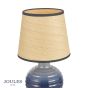 Joules Montacute Twin Pack Table Lamp Blue Ceramic and Matt Antique Brass With Shade